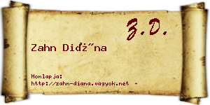 Zahn Diána névjegykártya